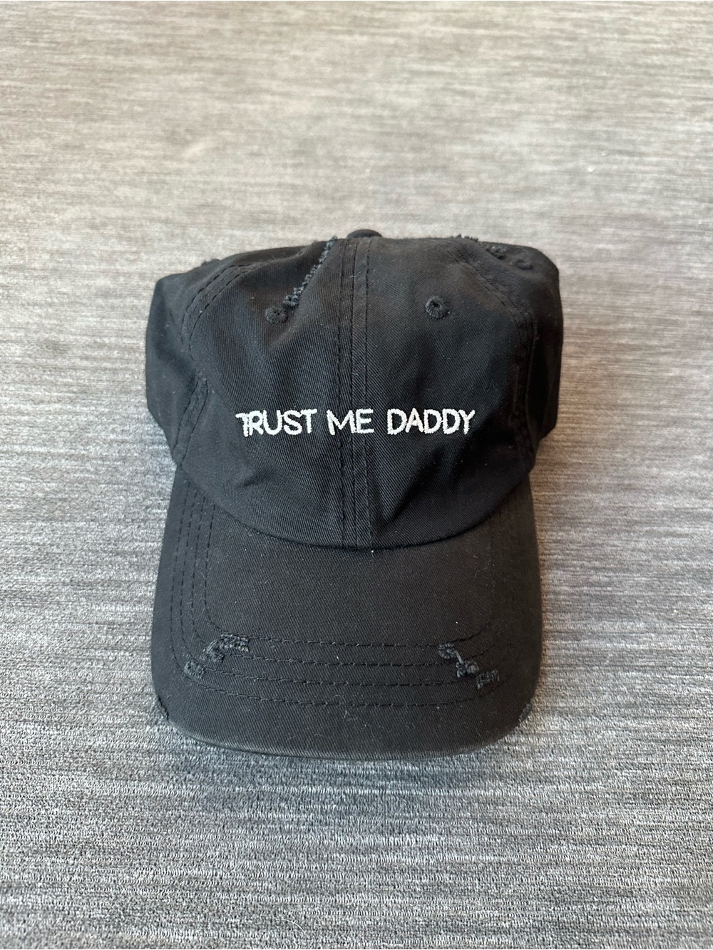 Black 'Trust Me Daddy' Embroidered Baseball Cap